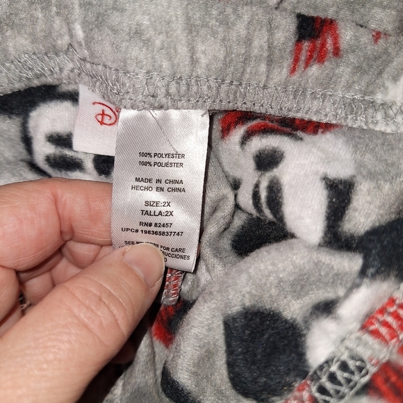 Mickey Mouse with Scarf Winter Fleece Pajama Pants - Picture 3 of 4